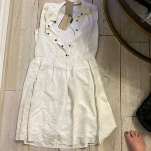 White silk Burberry dress